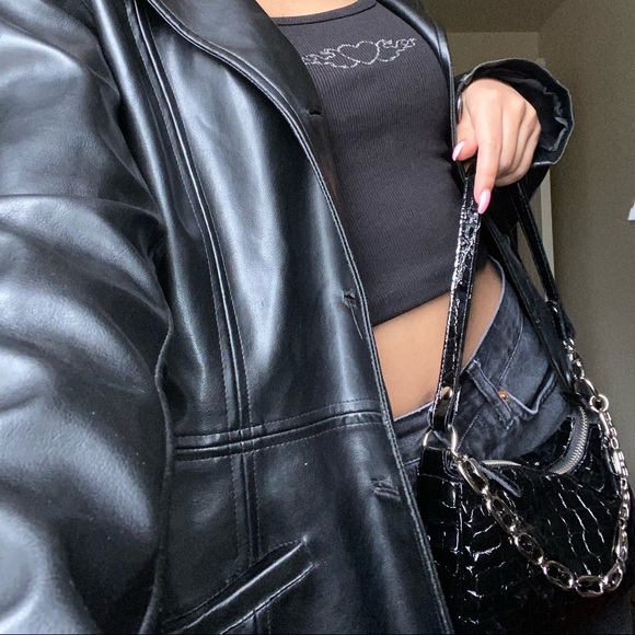 L’Intervalle Mima Black Croco Bag - Picture 2 of 2